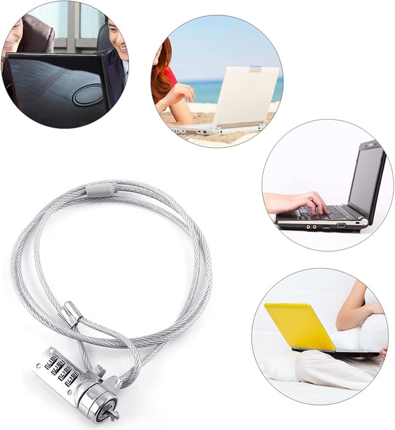 Ciciglow قفل كمبيوتر محمول مكون من 4 أرقام مع كابل أمان لمنع سرعة أجهزة الكمبيوتر المحمول - Image 2